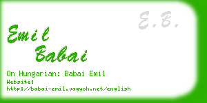 emil babai business card